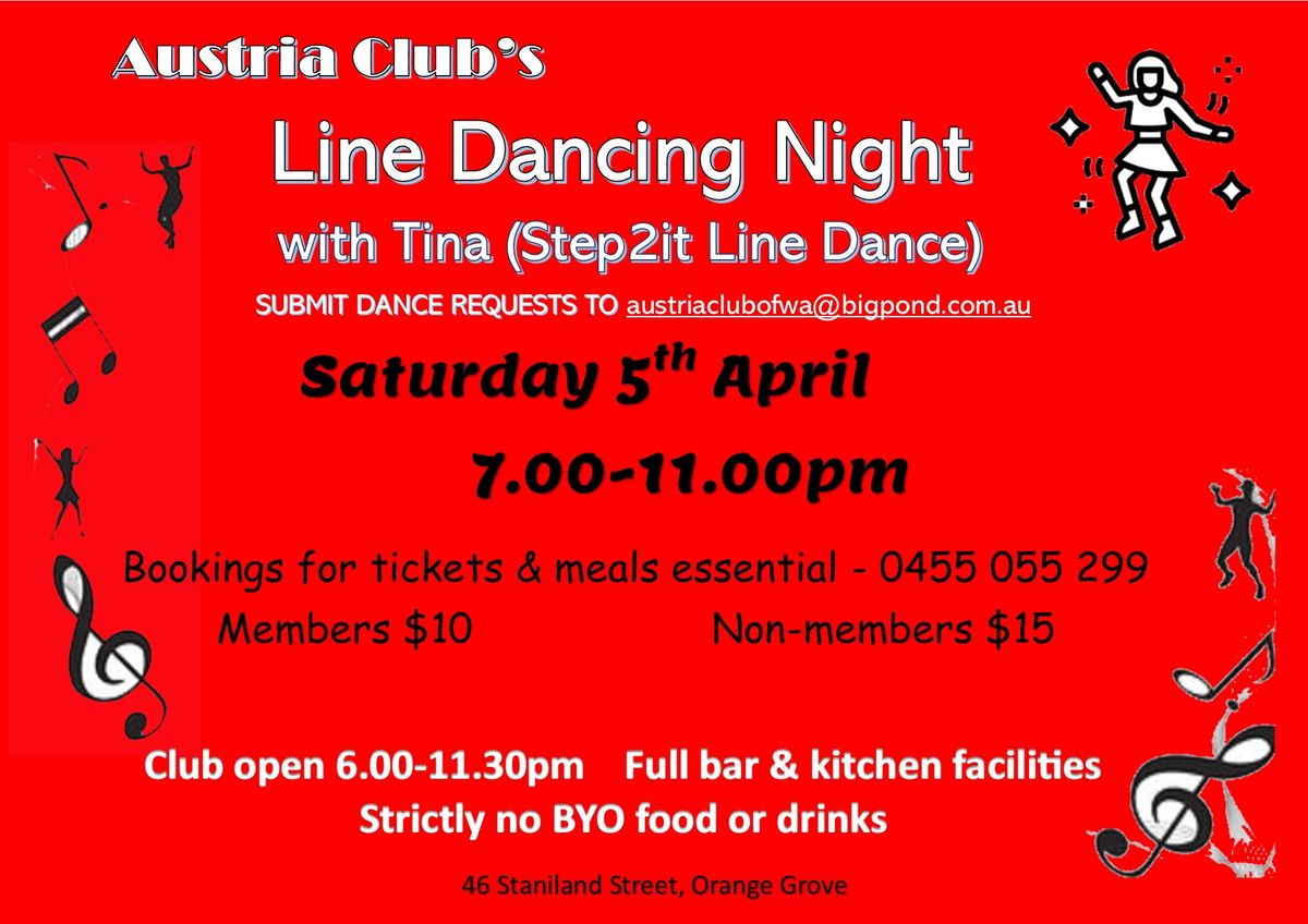 Austria Club's Line Dancing Night with Tina (Step2it)