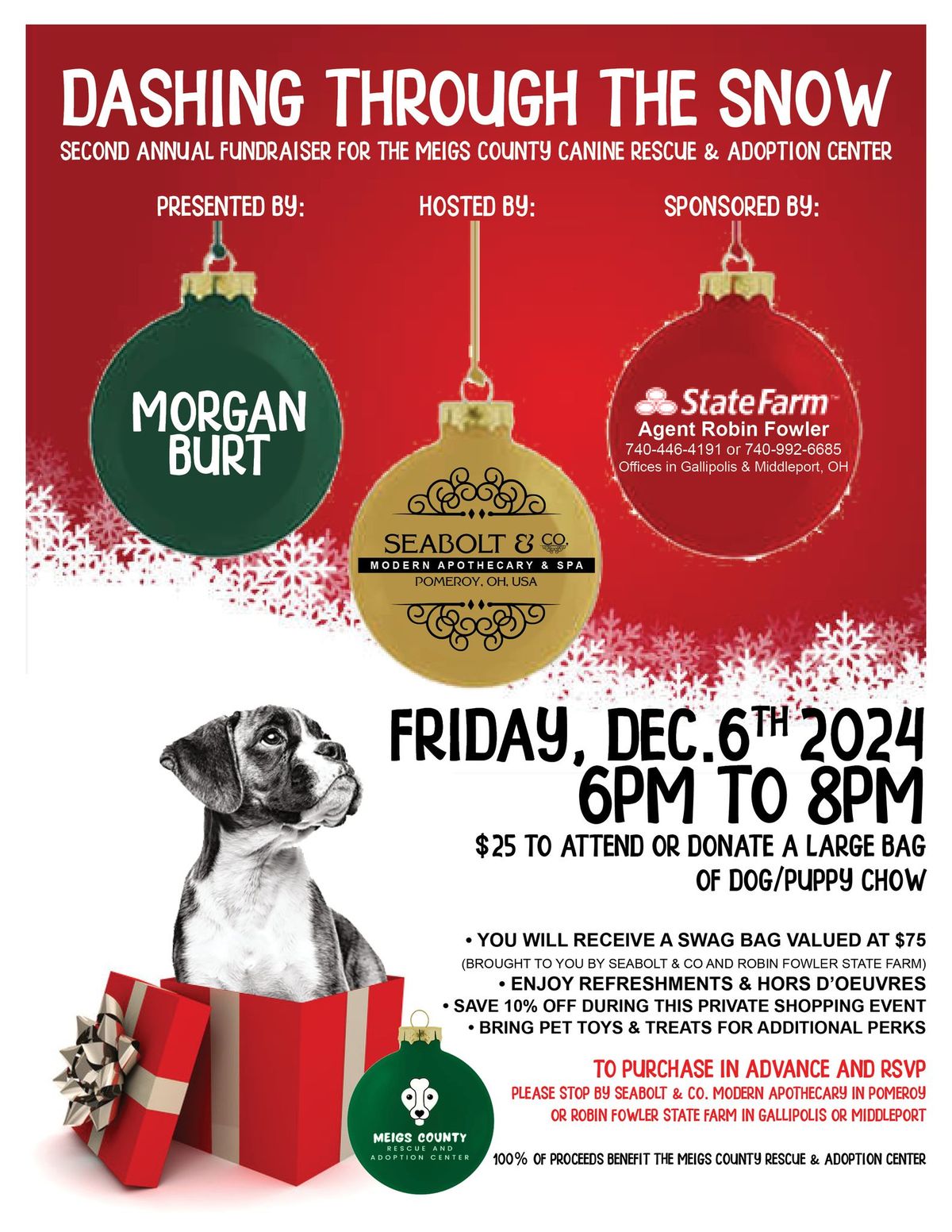 DASHING THROUGH THE SNOW - 2nd Annual Fundraiser for Meigs County Canine Rescue & Adoption Center