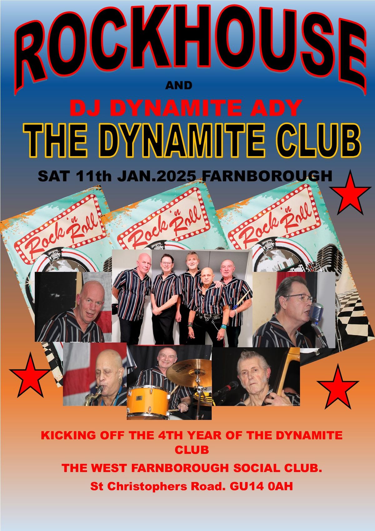 The Dynamite Club Present ROCKHOUSE. 5 piece Authentic Rock and Roll Band 