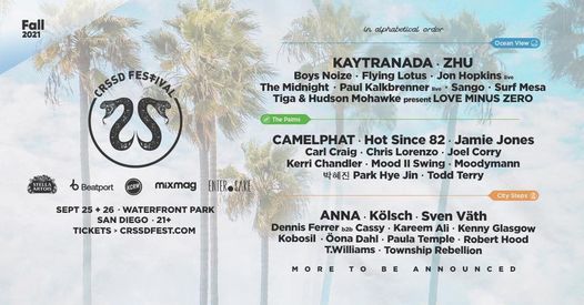 CRSSD \u2021 Festival Fall '21: Sept 25\/26 at Waterfront Park
