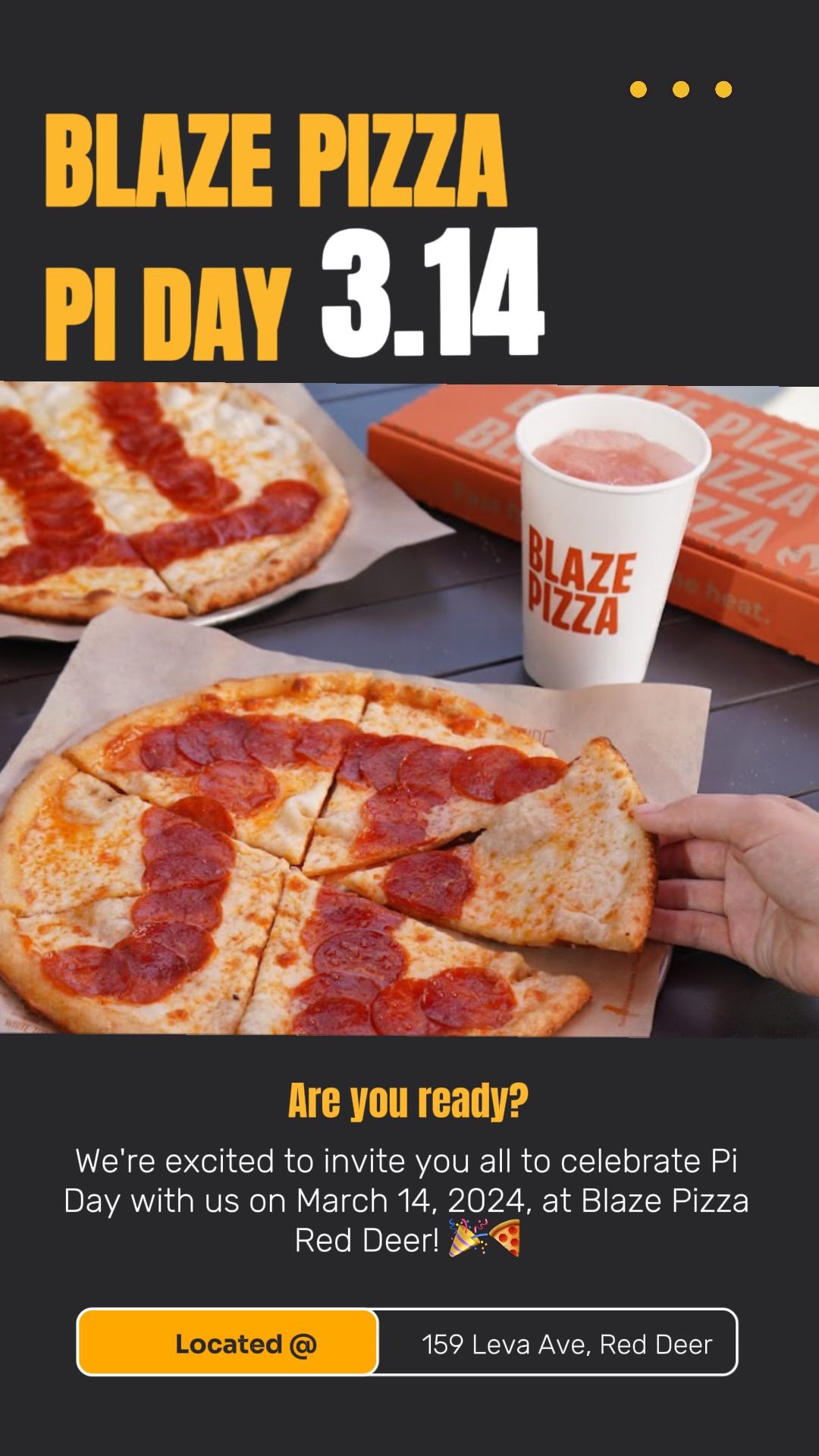 Pi Day 2025 Celebration at Blaze Pizza in Red Deer