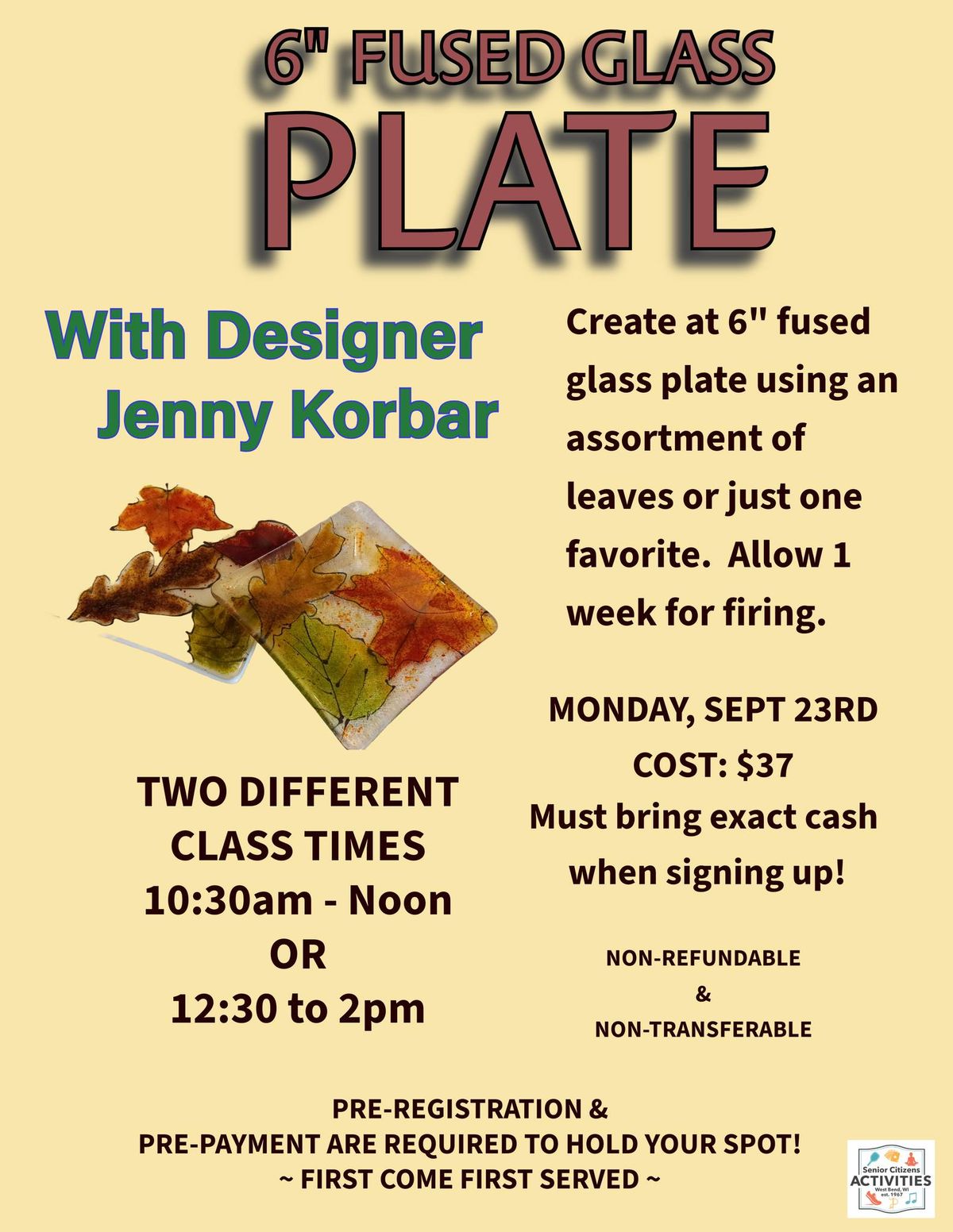 FUSED GLASS CLASS - FALL-THEMED