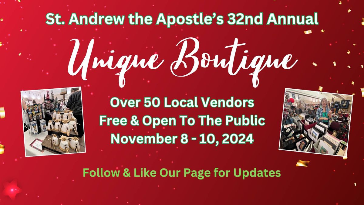 32nd Annual Unique Boutique - November 8th