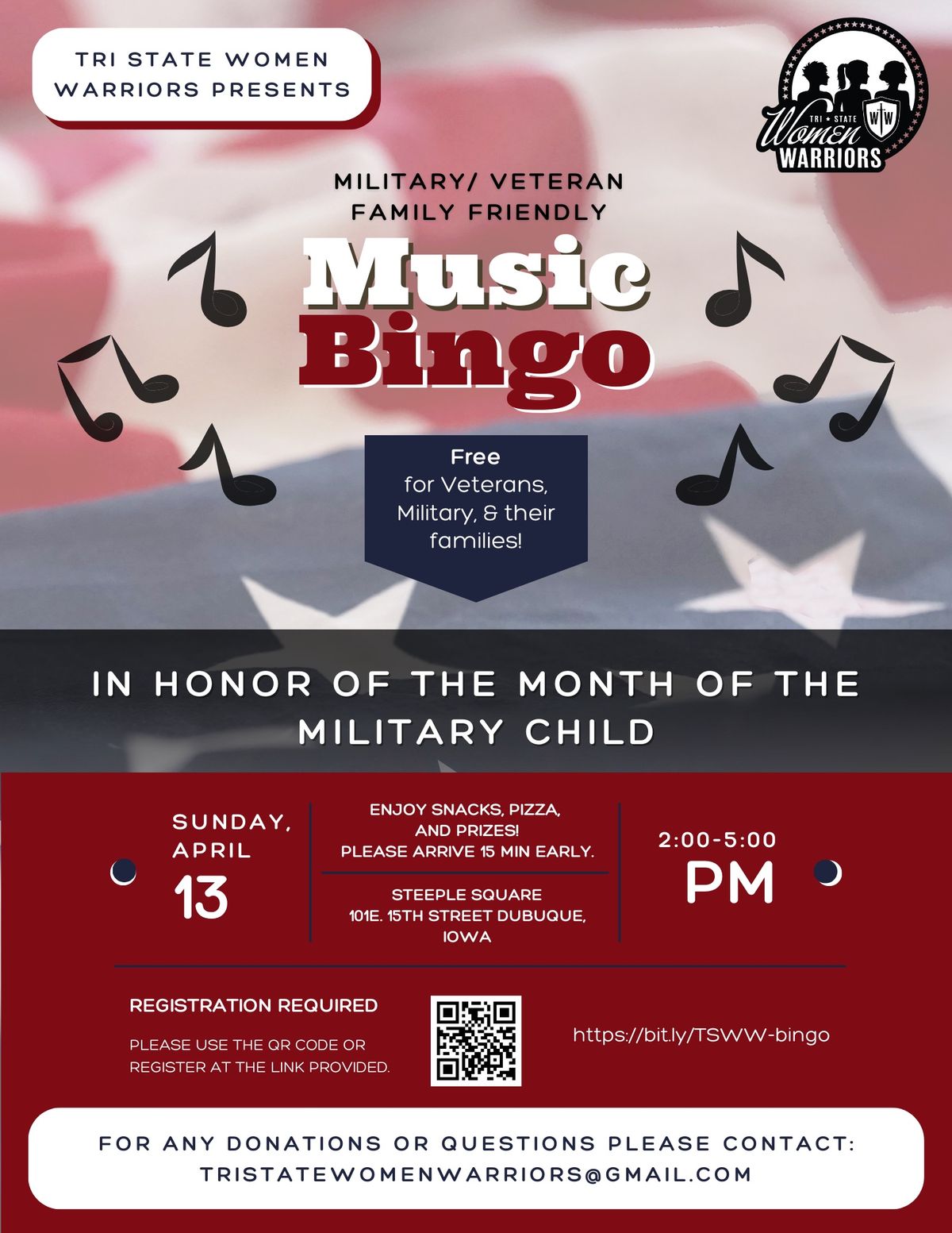 Music Bingo in Honor of the Month of the Military Child 