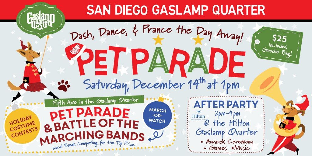 Gaslamp  Holiday Pet Parade & Pups Party 