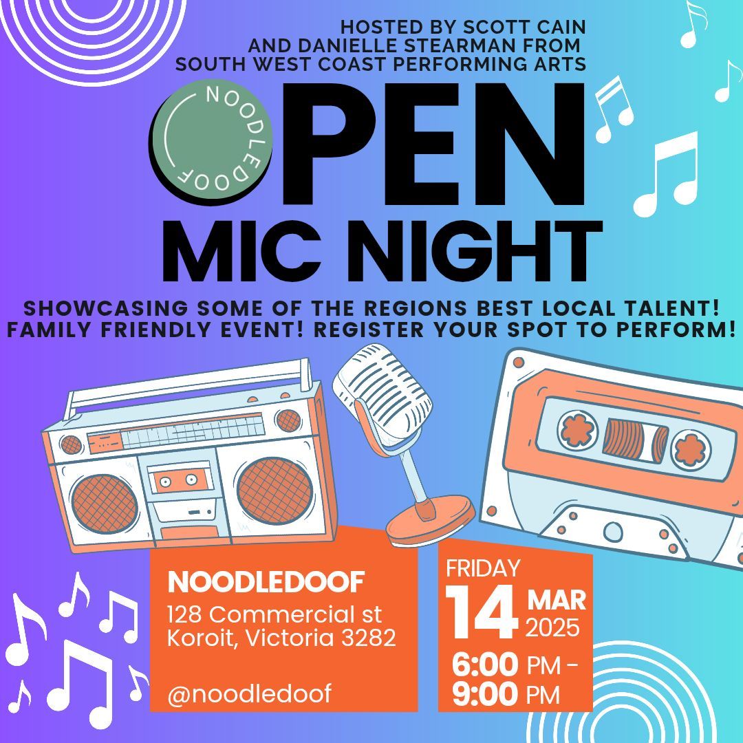 Open Mic Night at Noodledoof - Friday 14th March