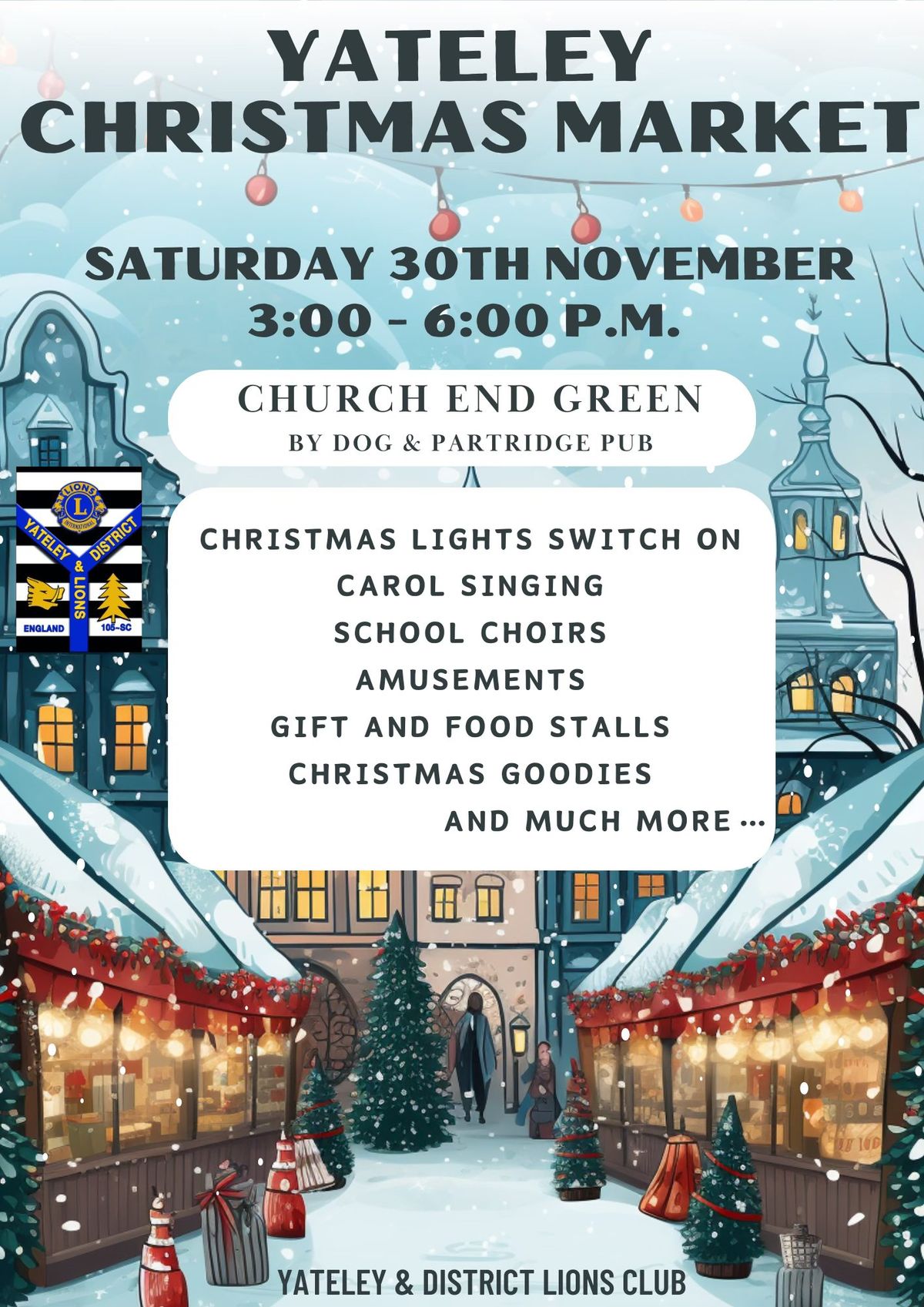 Yateley Christmas Market & switching lights on