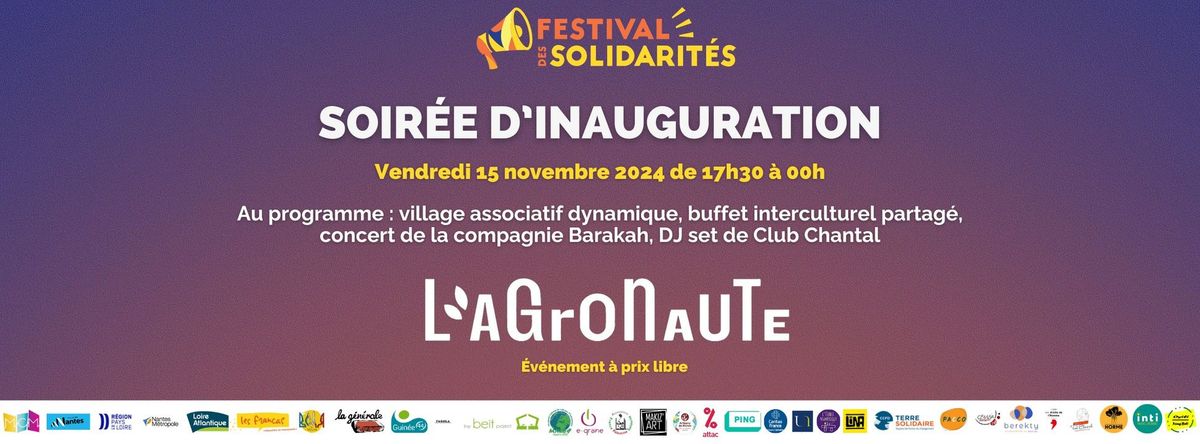 [FESTISOL 2024 \ud83c\udf89] Soir\u00e9e d\u2019inauguration du Festival des solidarit\u00e9s 2024 \ud83e\ude85