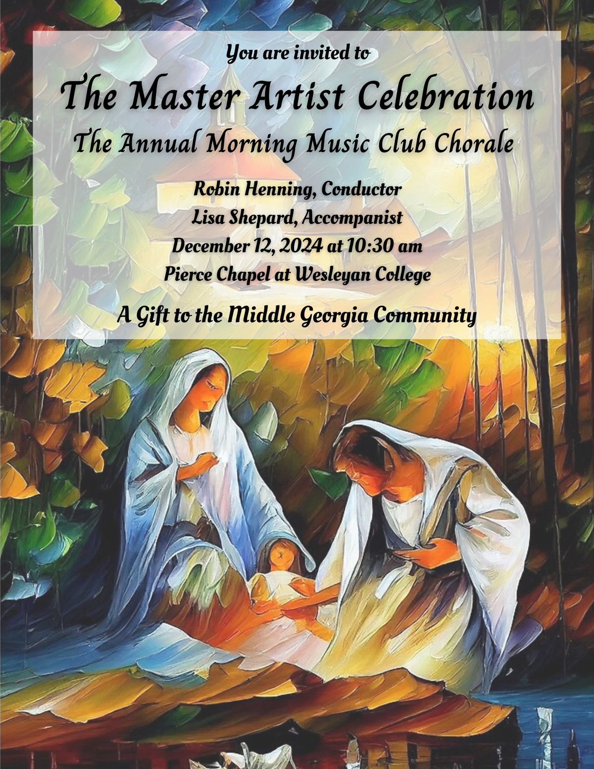 The Annual Morning Music Club Christmas Chorale: The Master Artist Celebration