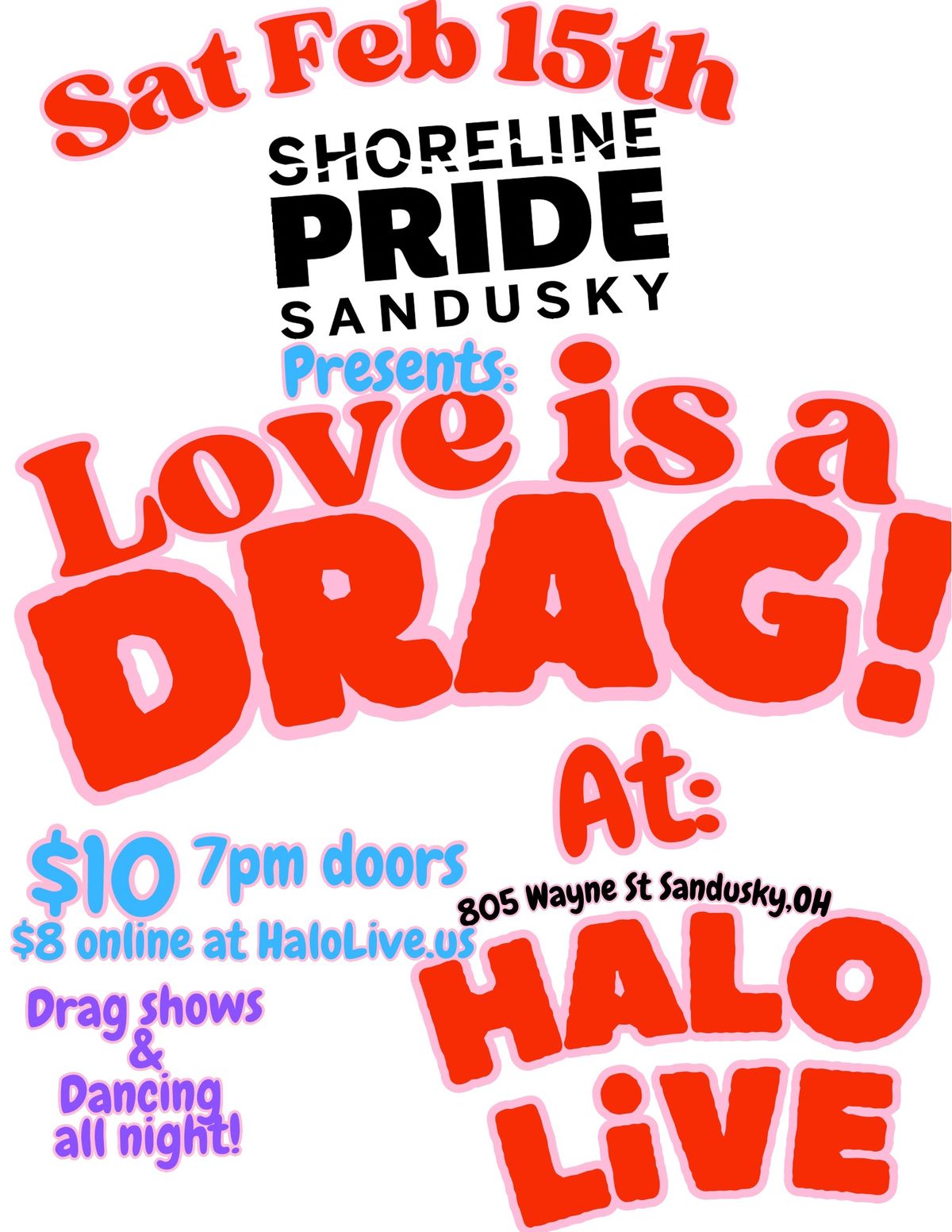 Shoreline Pride Presents: \u2018Love is a Drag!' Drag show & Dance Party