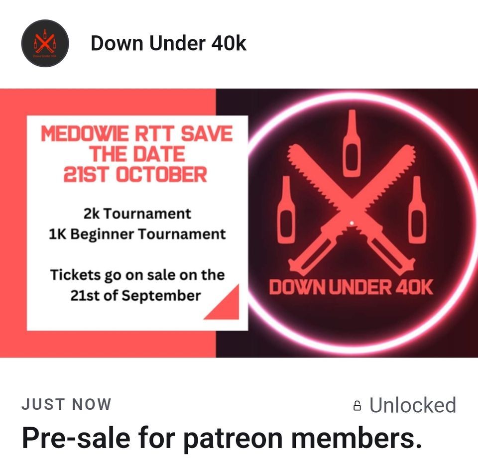 Down Under 40k Medowie 2k RTT