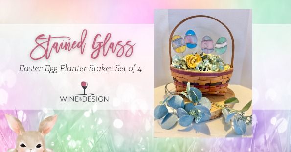 Stained Glass | Easter Egg Planter Stakes Set of 4