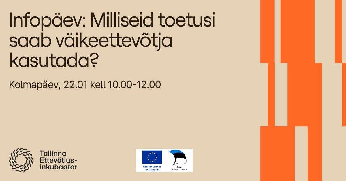 Infop\u00e4ev: Milliseid toetusi saab v\u00e4ikeettev\u00f5tja kasutada?