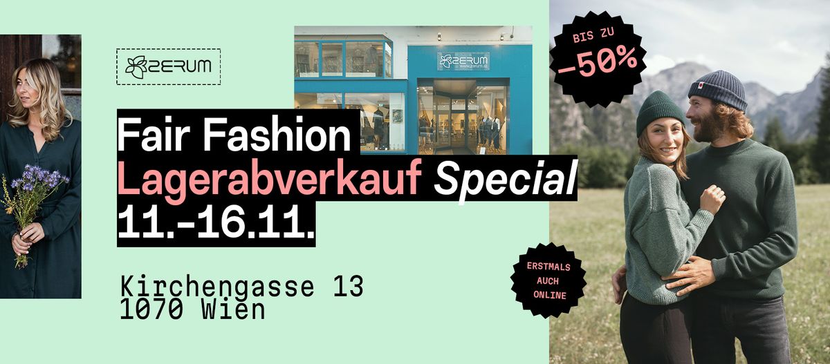 Lagerabverkauf Special ZERUM Wien