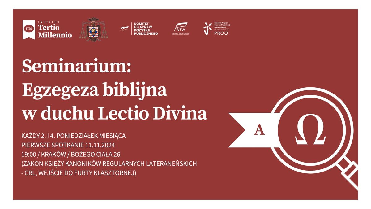 Seminarium: Egzegeza biblijna w duchu Lectio Divina