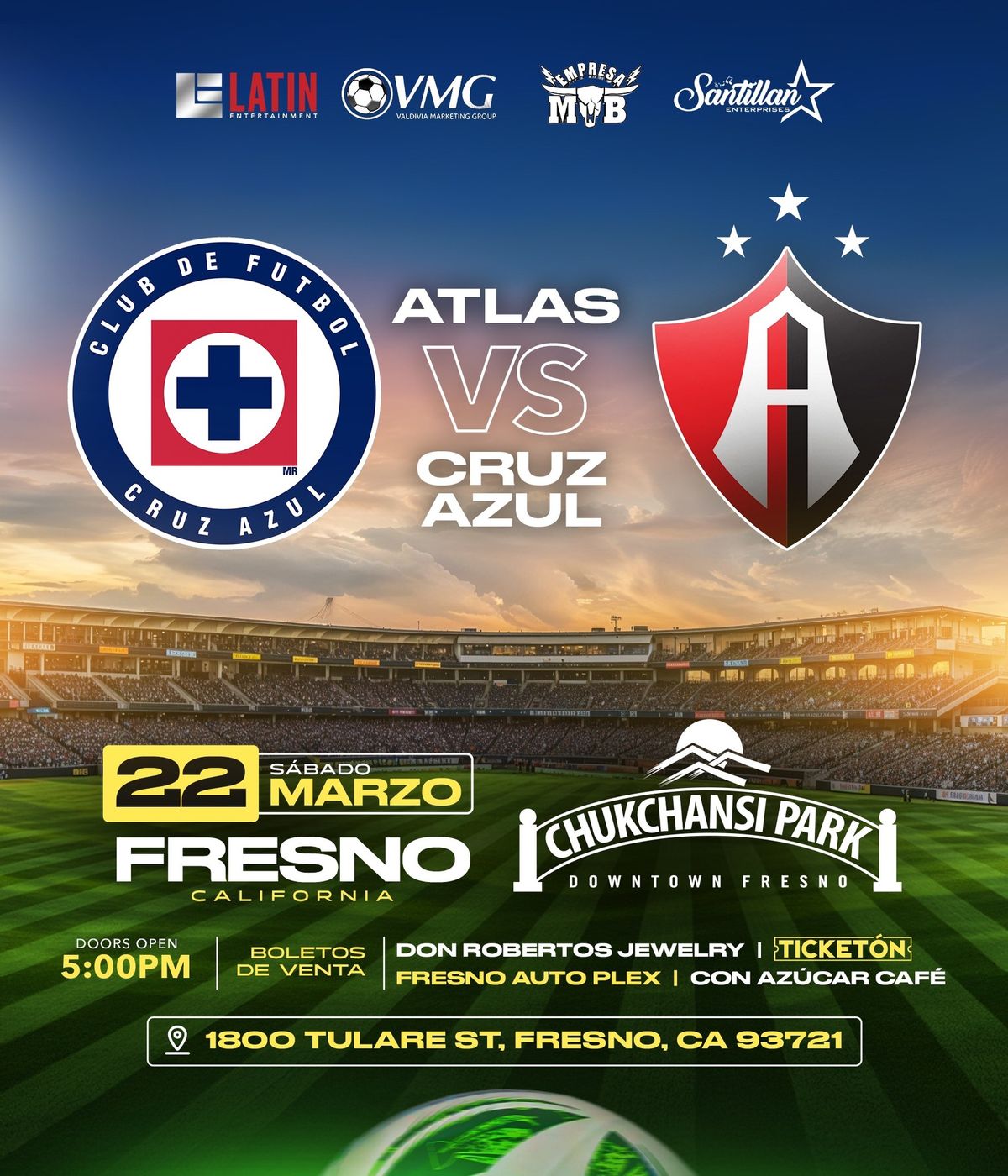 CRUZ AZUL VS ATLAS EN FRESNO CALIFORNIA