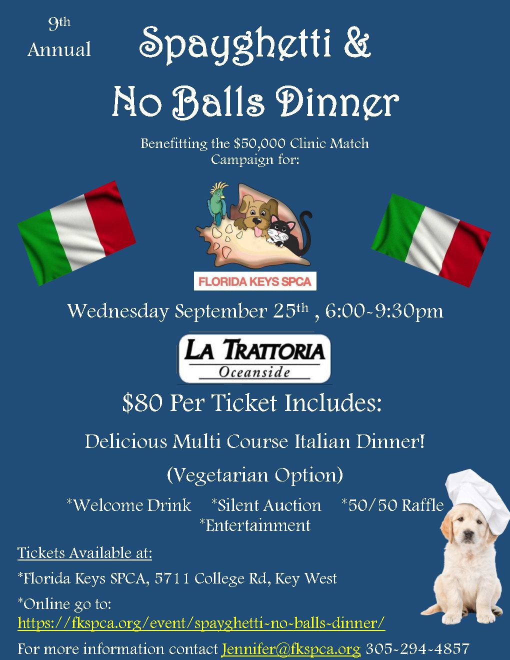 9th Annual Spayghetti & No Balls Dinner