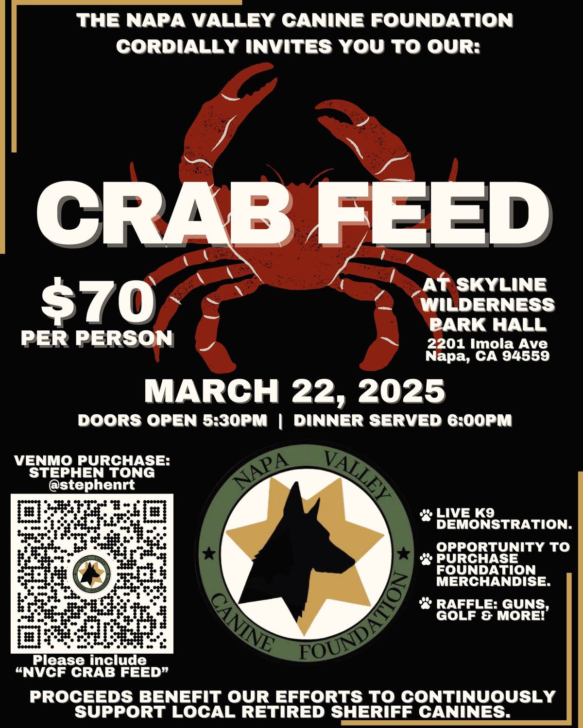 Napa Valley Canine Foundation's First Annual Crab Feed