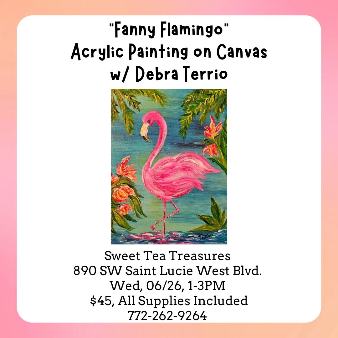 Flamingo on Canvas w\/ Debra Terrio