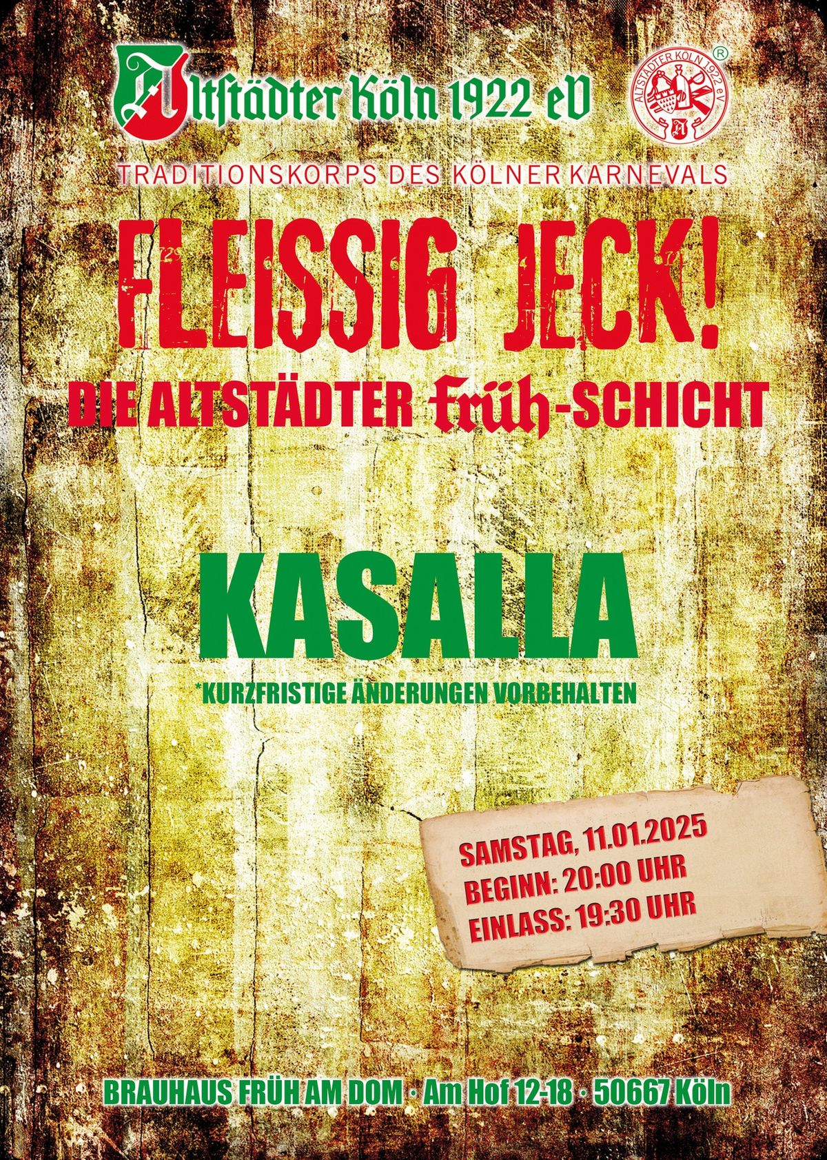 Fleissig Jeck \u2013 Altst\u00e4dter Fr\u00fchschicht