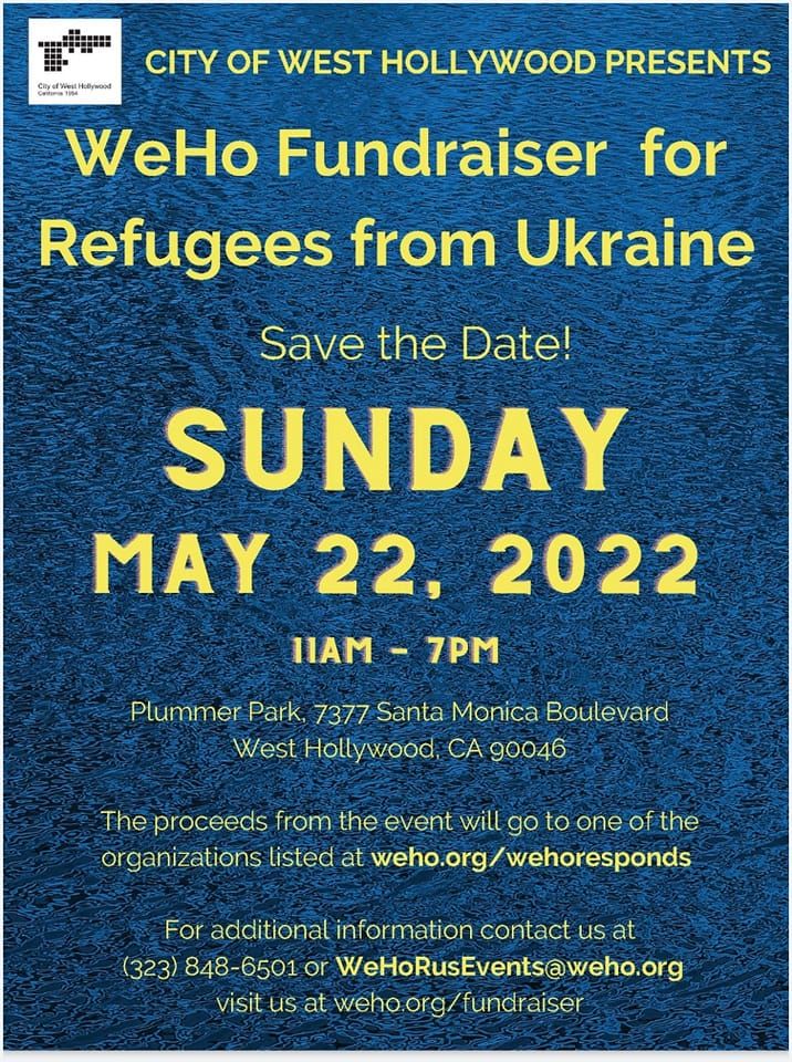 West Hollywood Fundraiser for Refugees from Ukraine