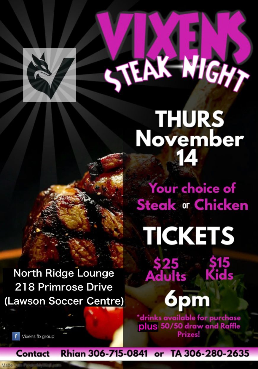 Vixens Steak Night 