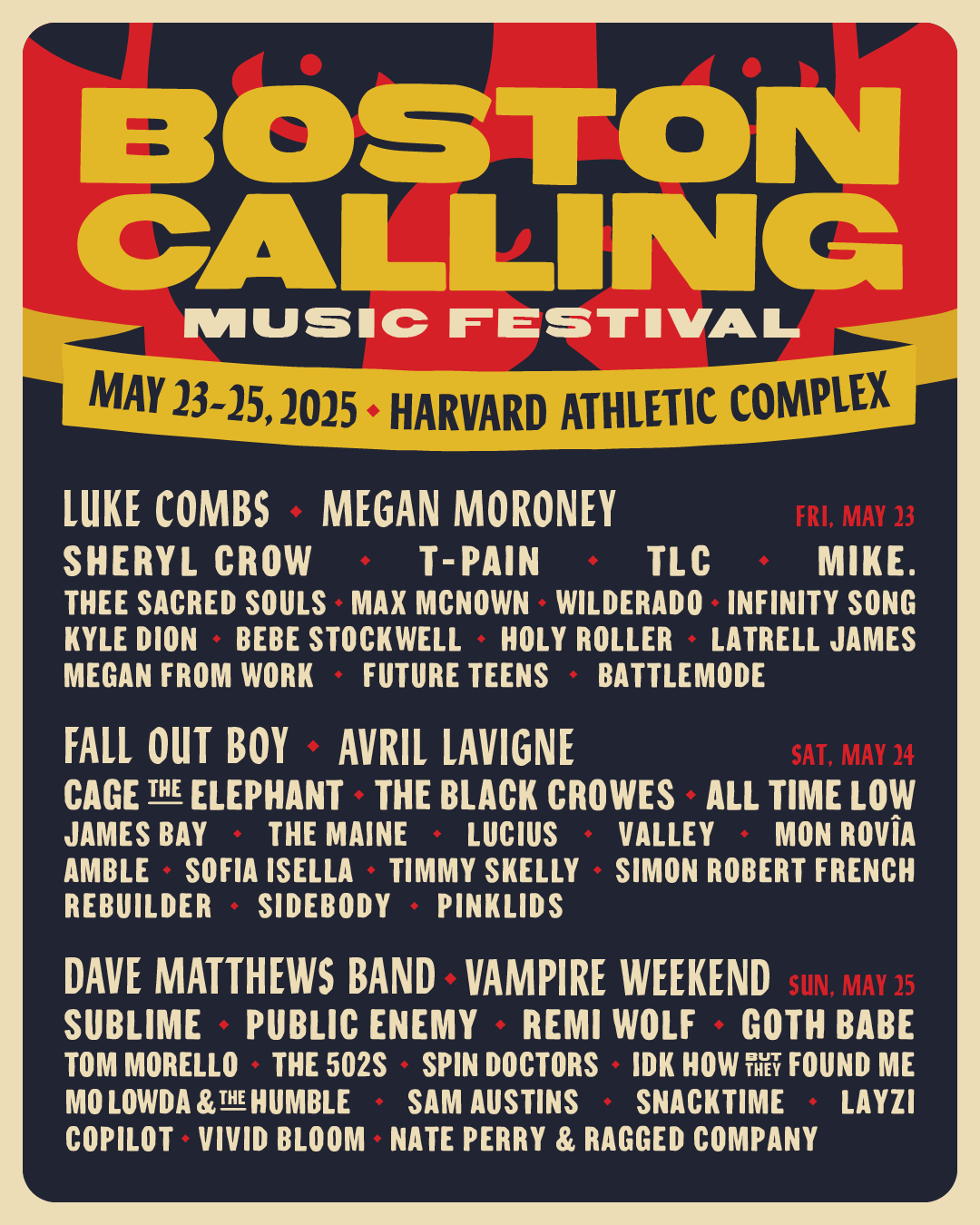 2025 Boston Calling Music Festival - 3 Day Pass at Harvard Athletic Complex