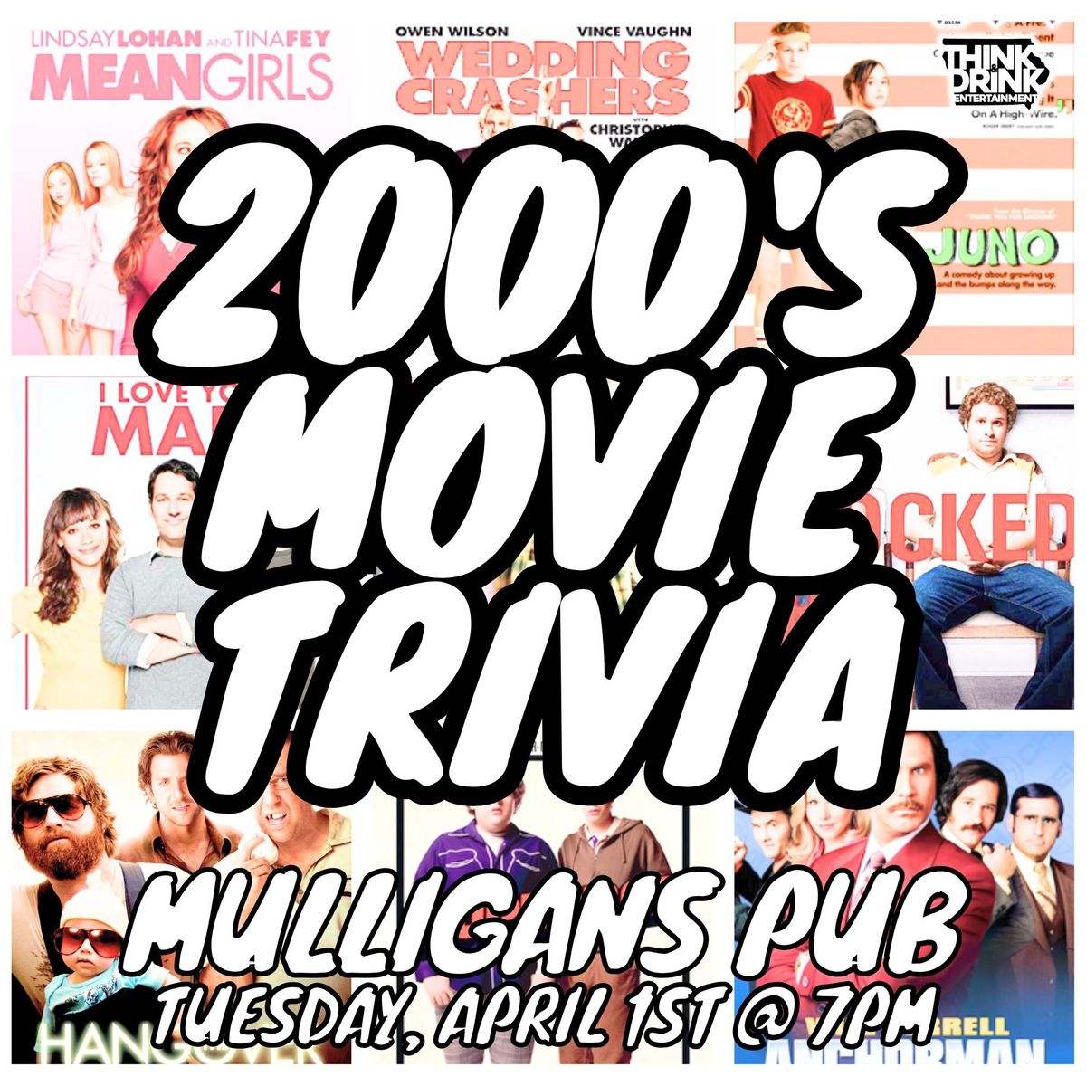 2000's Movie Trivia @ Mulligan's Pub (Cedar Rapids, IA) \/ Tuesday, April 1st @ 7pm