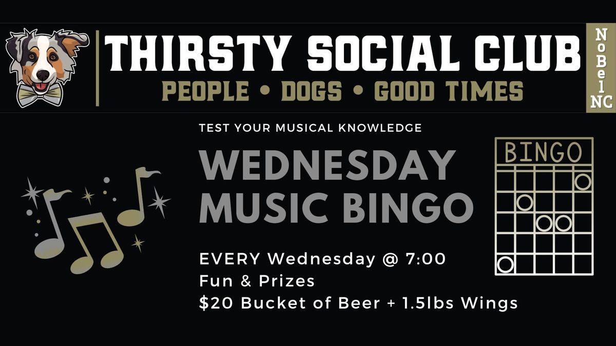 Music Bingo Wednesdays at Thirsty Social Club