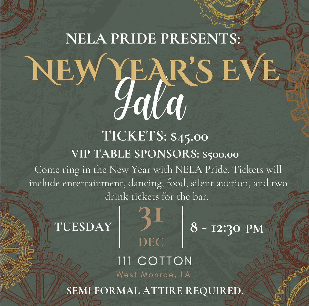 NELA Pride New Year's Eve Gala 