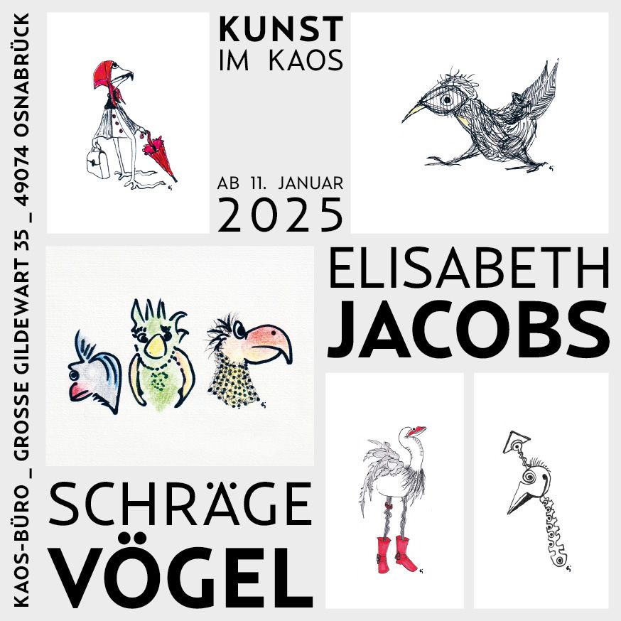 Vernissage: "Schr\u00e4ge V\u00f6gel" von Elisabeth Jacobs