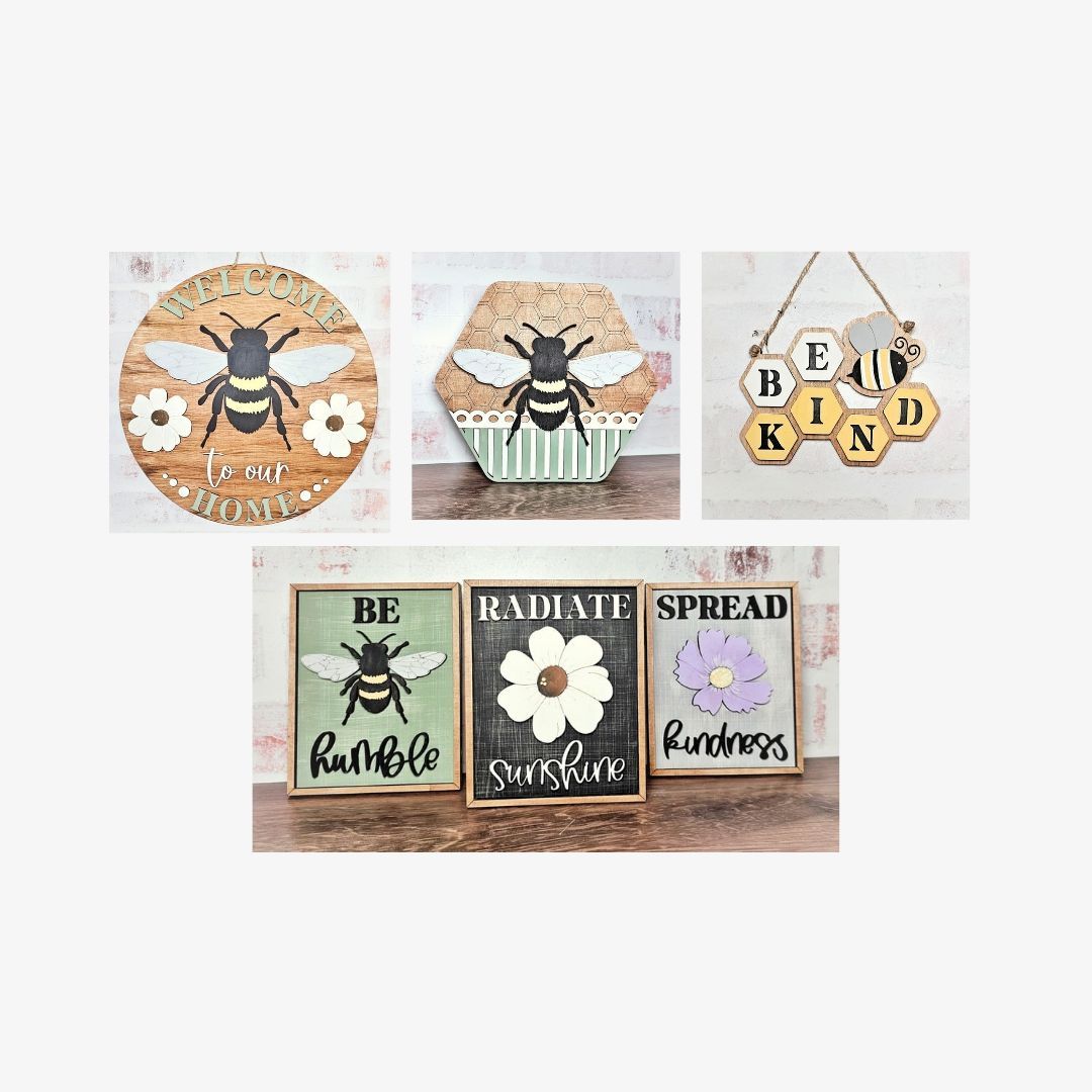 3D Wooden Bee Themed Sign Painting Class 