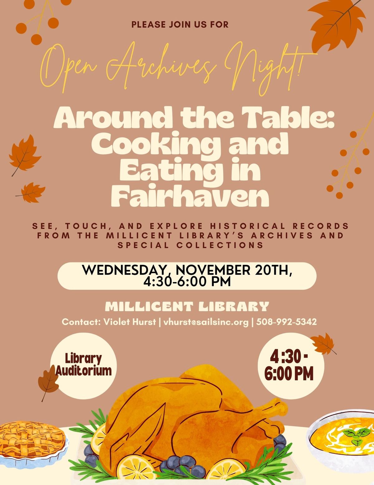 Open Archives Night - Around the Table: Cooking and Eating in Fairhaven