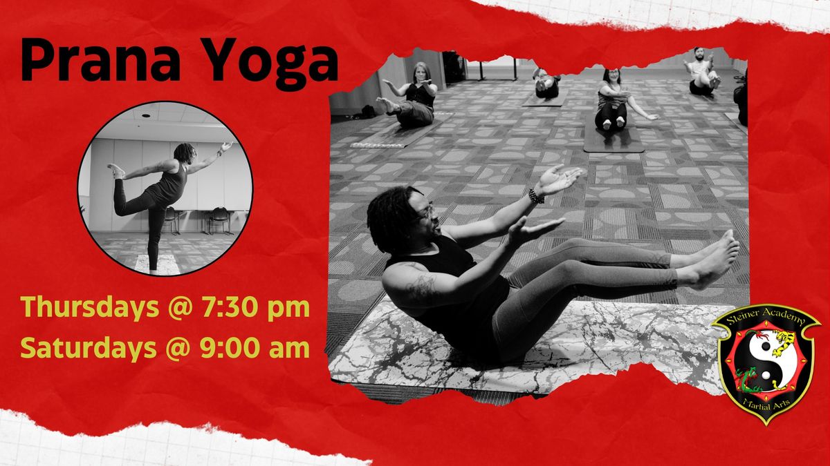 Prana Yoga Class - Saturdays @ 9:00 am - All Skill Levels Welcome!