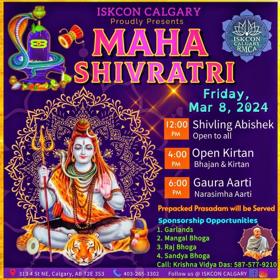 Maha Shivratri 2024, 313 4th Street NE, Calgary, AB, Canada, 8 March 2024