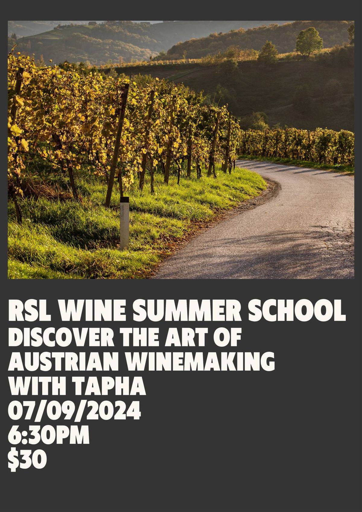 Austrian Wine Summer School at RSL $30