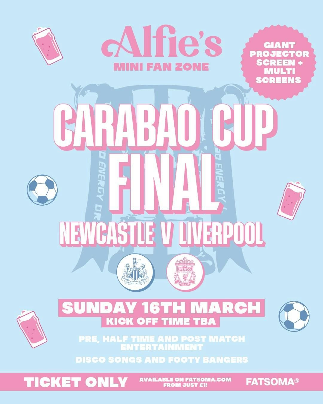 ALFIES FAN ZONE I CARABOA CUP FINAL I 16TH MARCH I 2PM - LATE