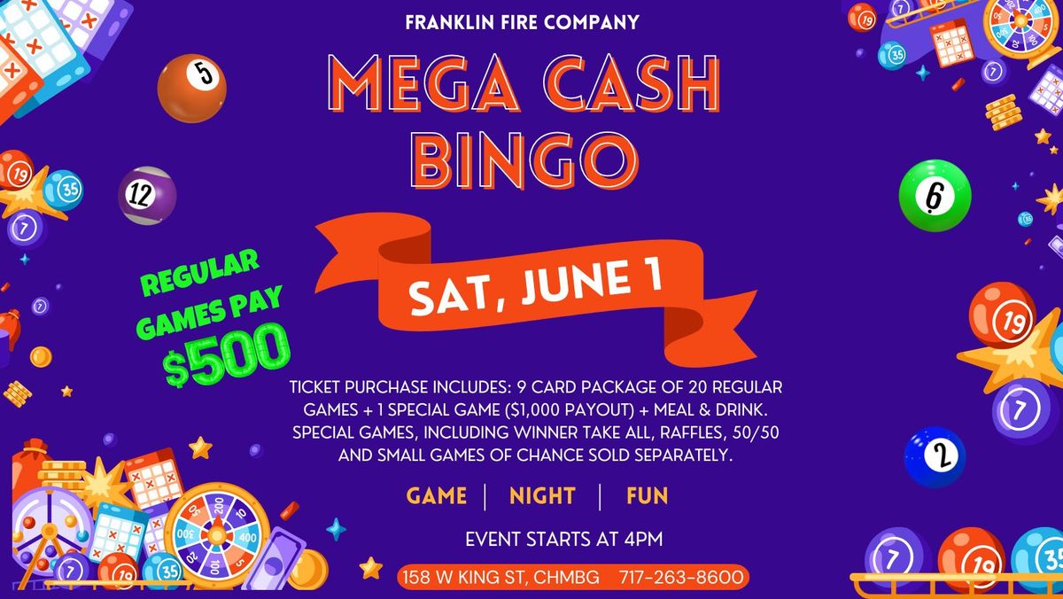 Mega Cash Bingo- June 1