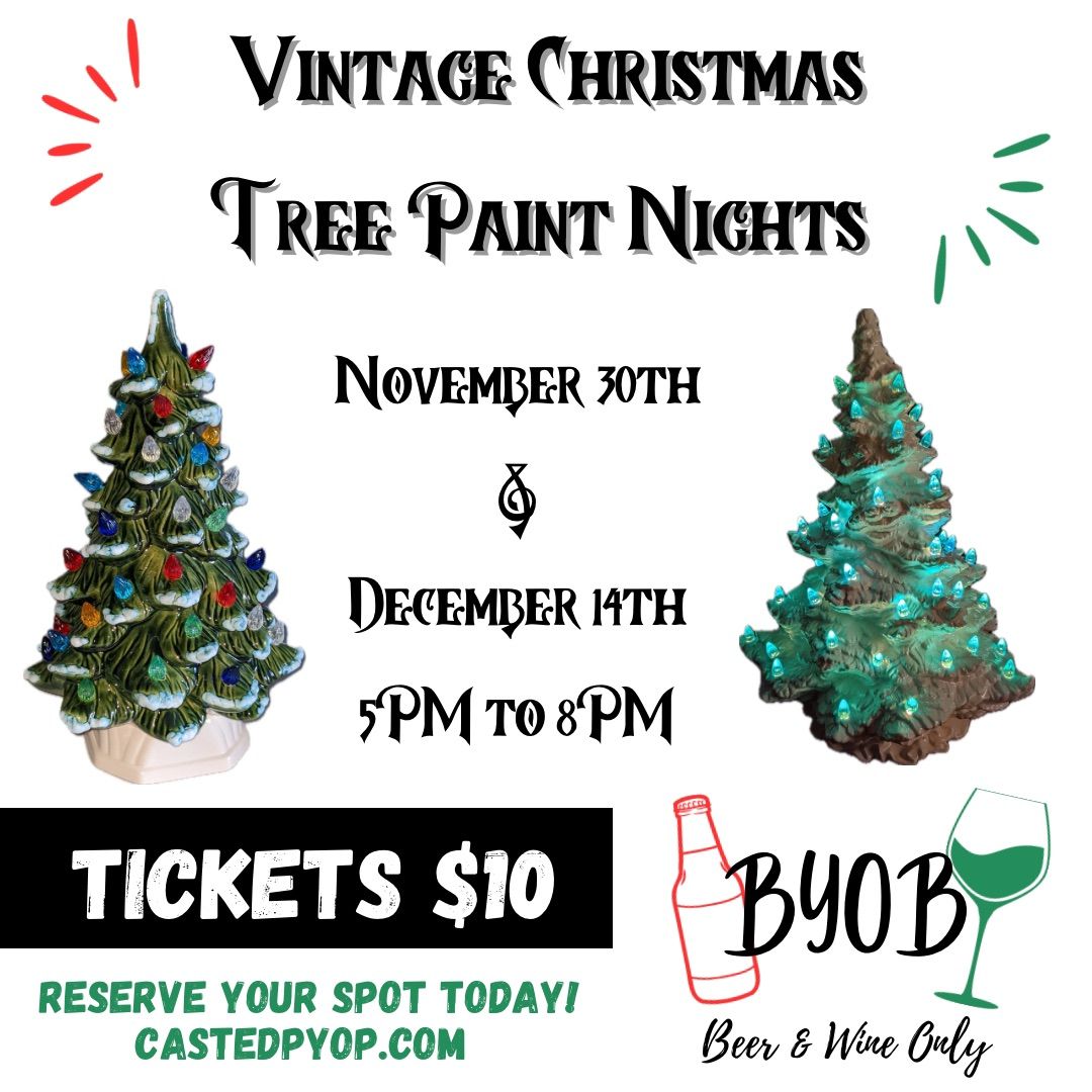 Vintage Ceramic Christmas Tree Paint Nights