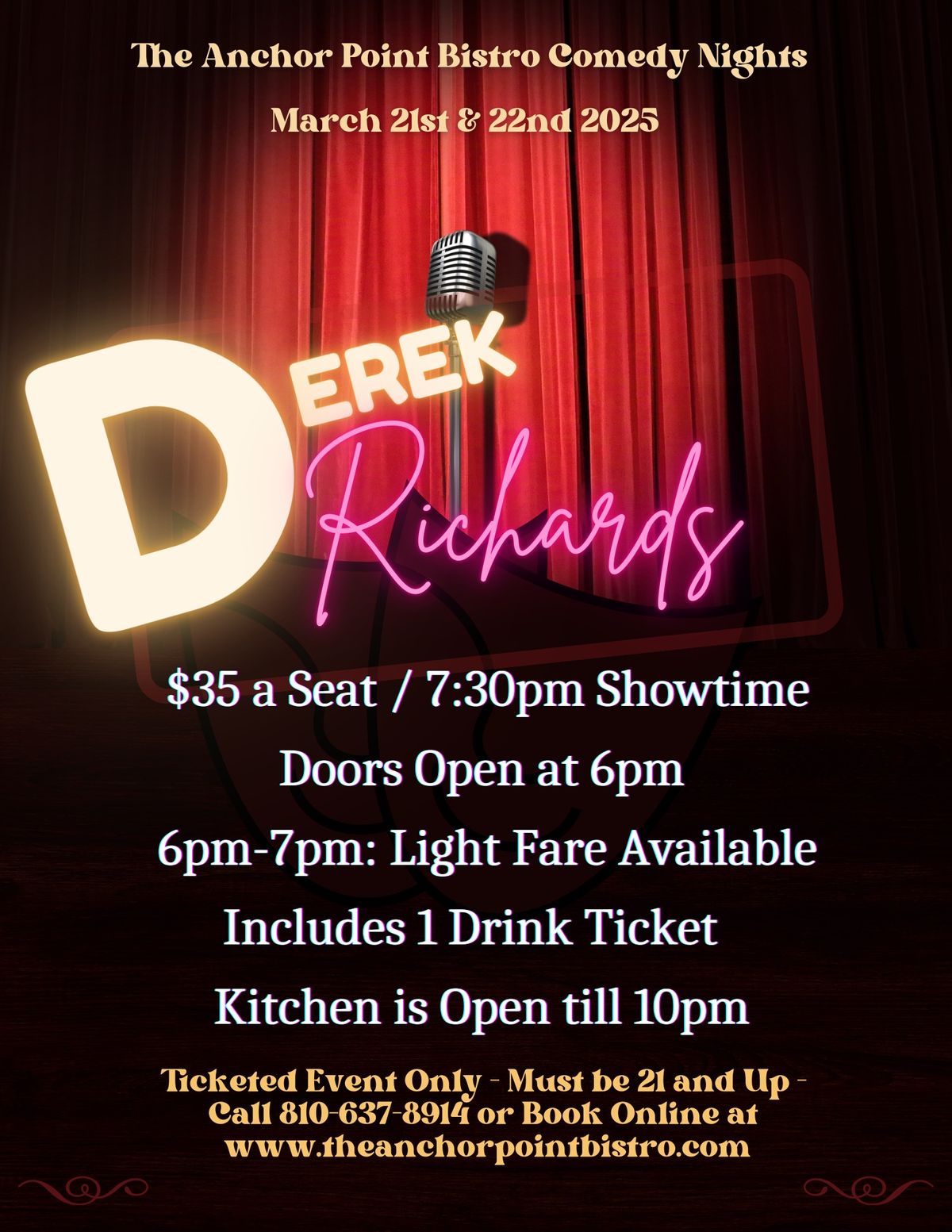 Comedy \ud83c\udfad Night - Derek Richard\u2019s 