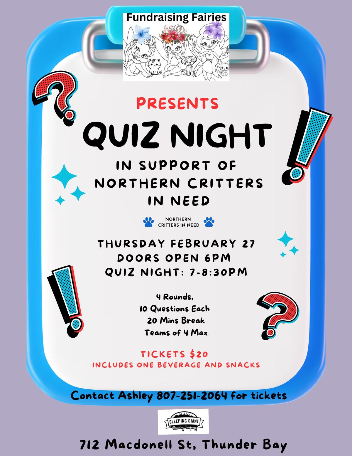 Quiz Night in Support of Northern Critters in Need