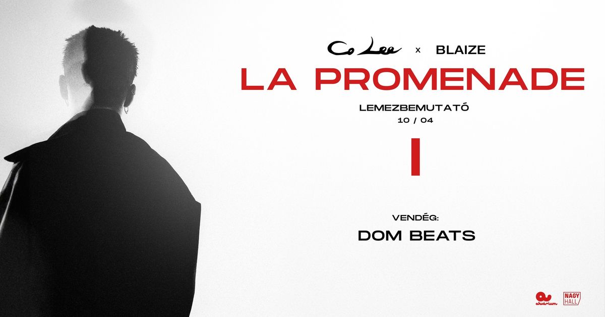 Co Lee & Blaize: LA PROMENADE - Lemezbemutat\u00f3 koncert I. \/\/ vend\u00e9g: DomBeats