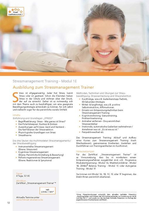 PR\u00c4SENZ: Ausbildung Stressmanagement Trainer