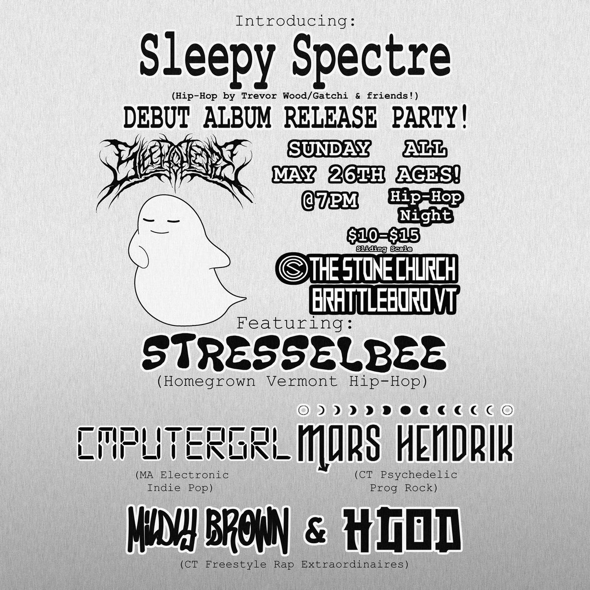 Stone Church Hip-Hop Night: Sleepy Spectre (Album release) w\/ Stresselbee, Mars Hendrik, and more!