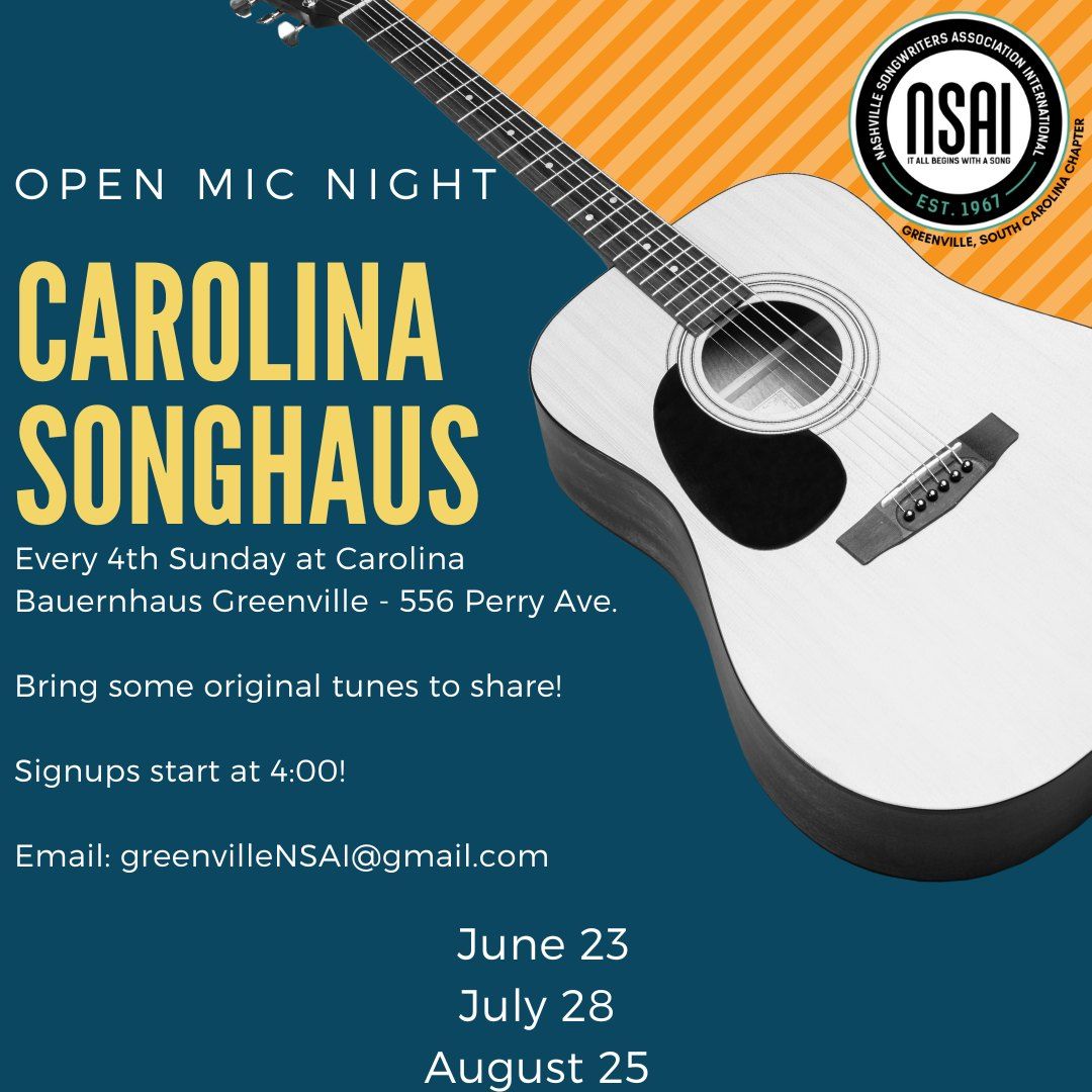 Carolina Songhaus NSAI Open Mic