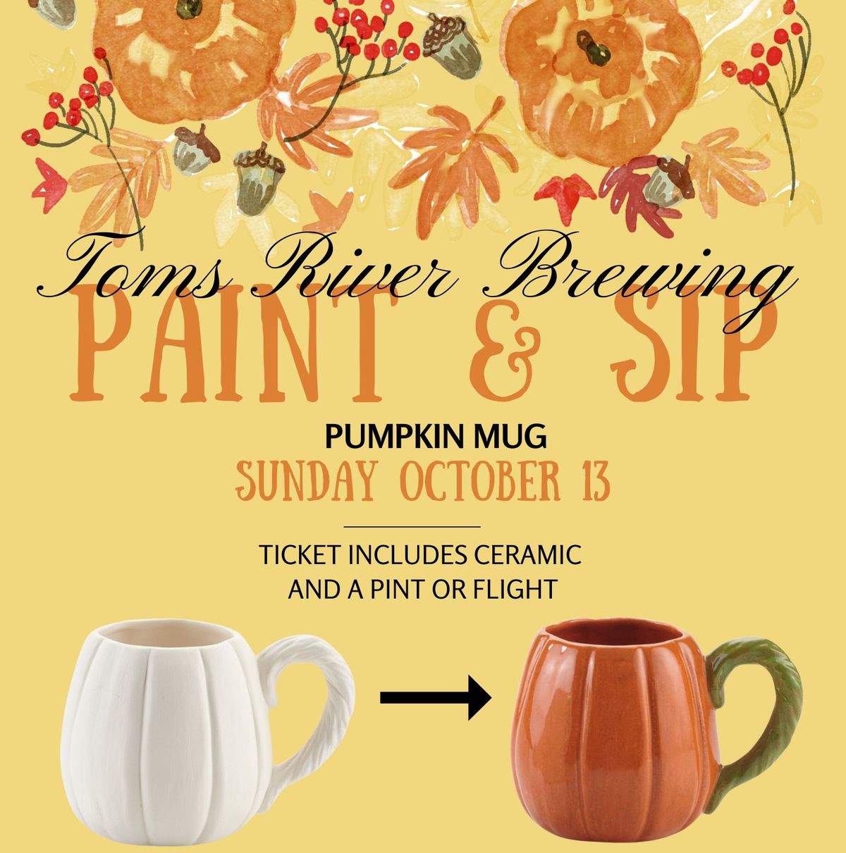 Paint & Sip - Pumpkin Mugs at Toms River Brewing