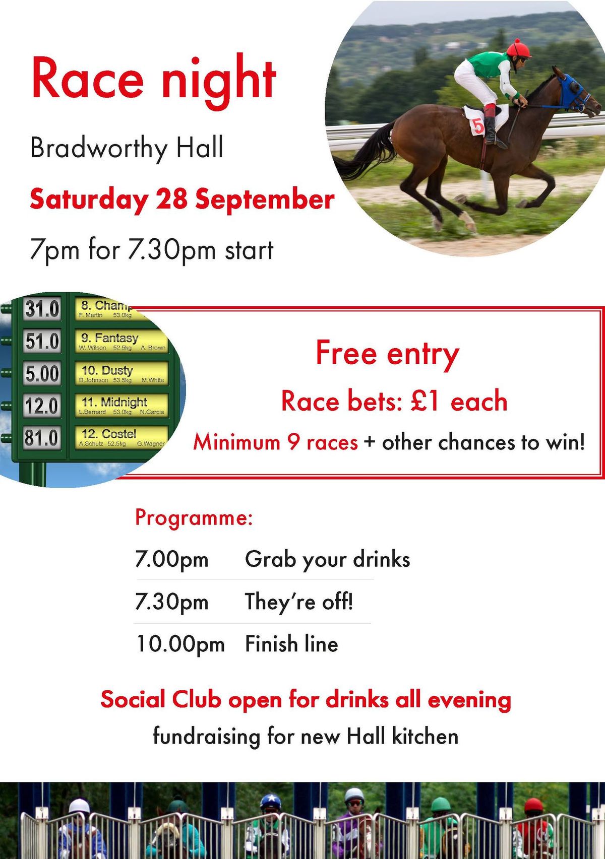 Race night at Bradworthy Hall