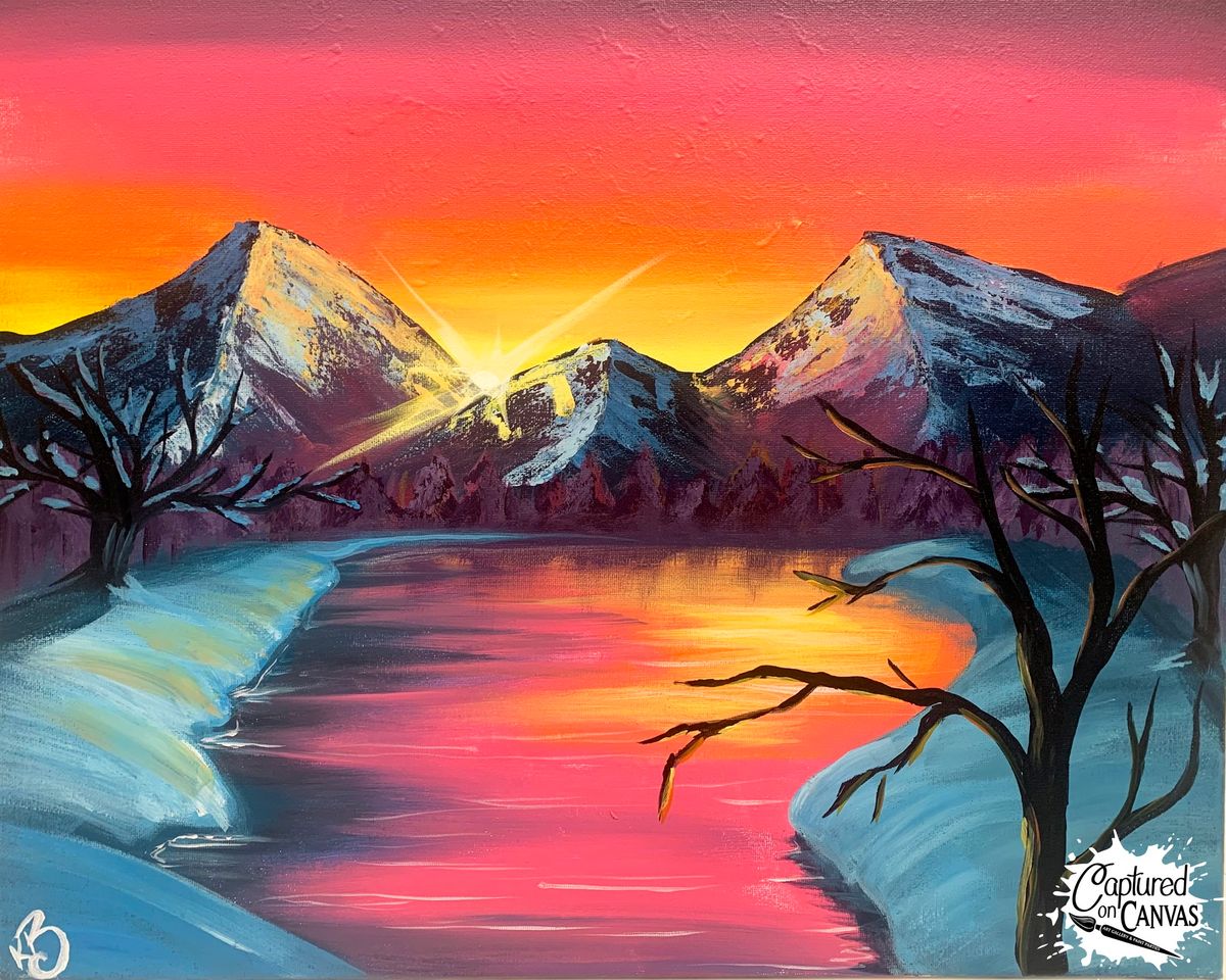 Vivid Winter Mountains Paint Party!