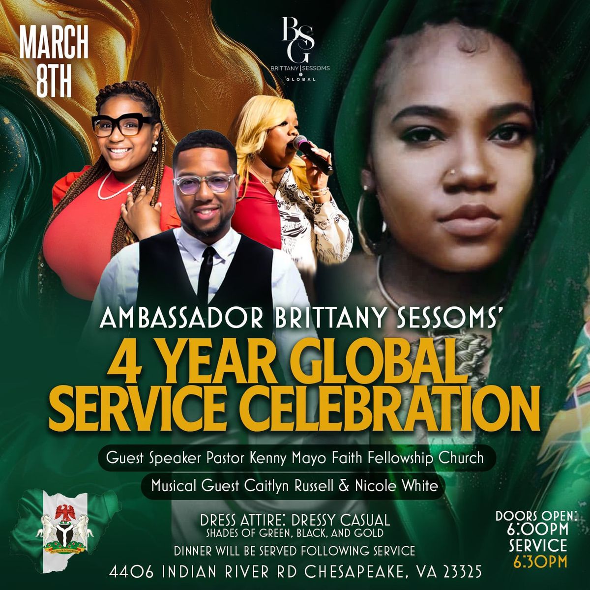 4 Year Global Service Celebration\/Dinner for Brittany Sessoms