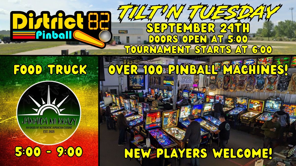 Tilt'n Tuesday Pinball Event plus Food Truck!